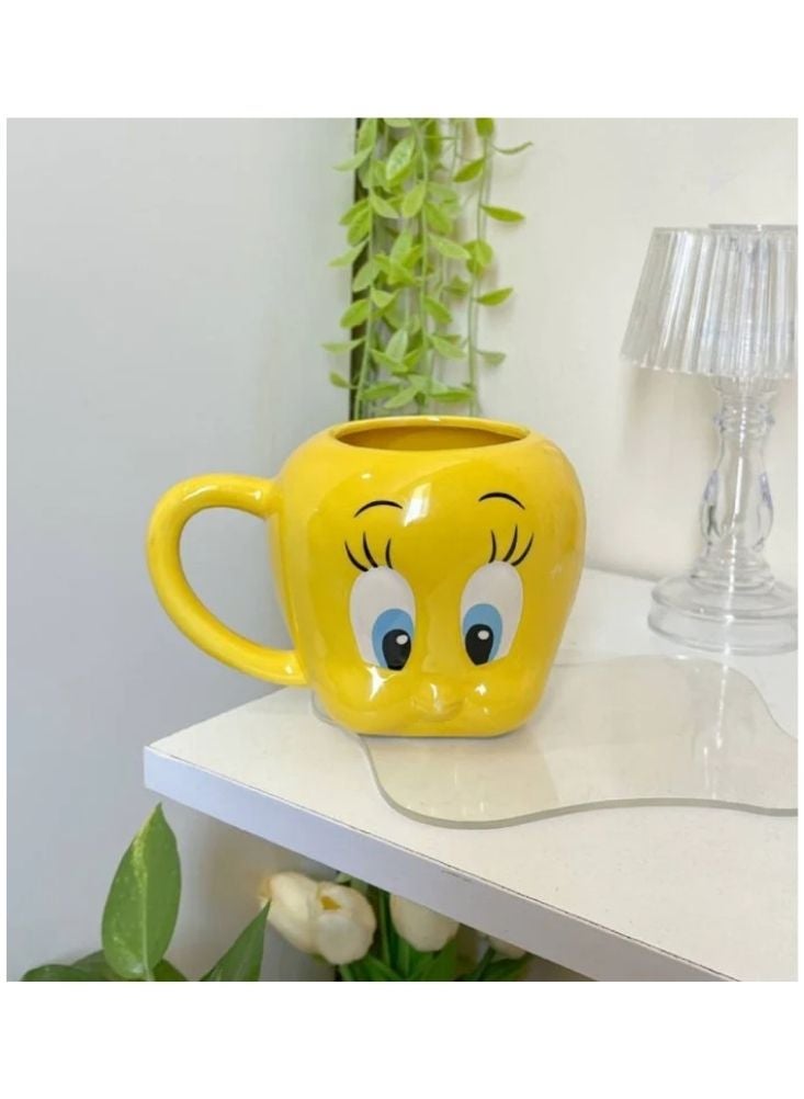 بريميم كوب سيراميك مزين بوجه تويتي مع علبة هدايا - كوب قهوة كرتوني لطيف - Image 5